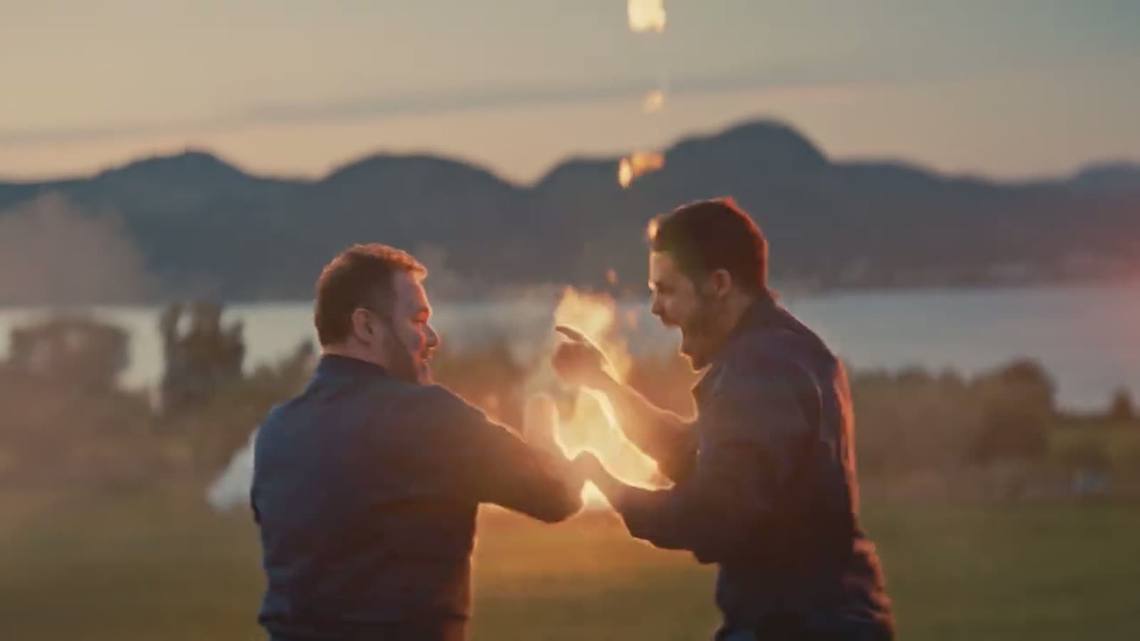A cinematic frame shot at golden hour