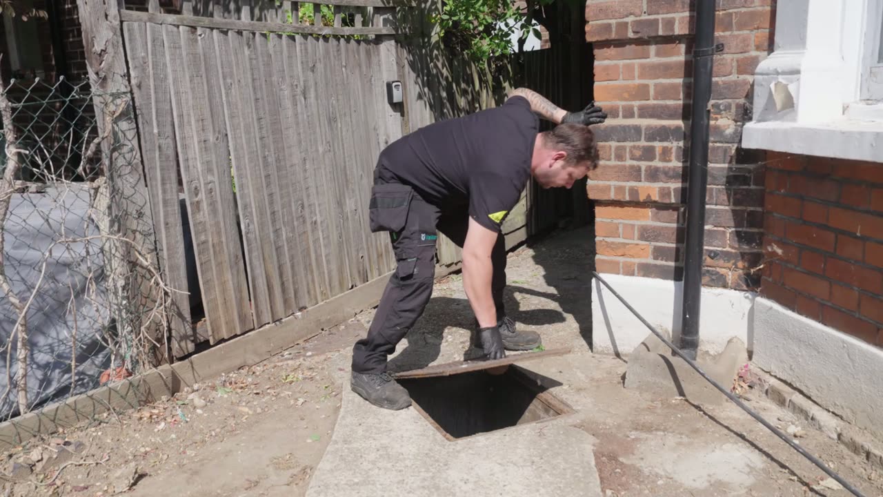 An engineer at work on a drainage job, from one shoot day that fed months of content