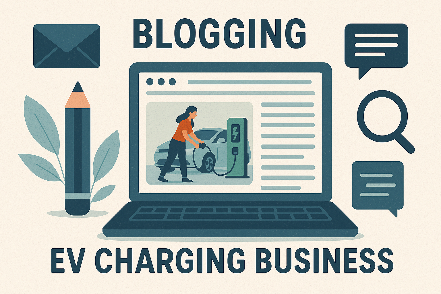 blogging for ev charging business graphic